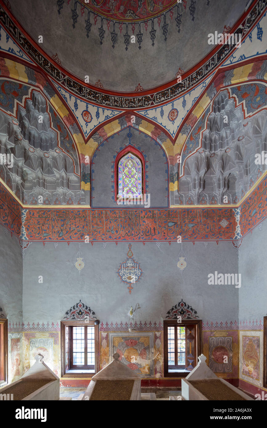 Interieur, Shirin Khatun oder şirin Hatun Mausoleum, Muradiye Complex, Bursa, Türkei Stockfoto