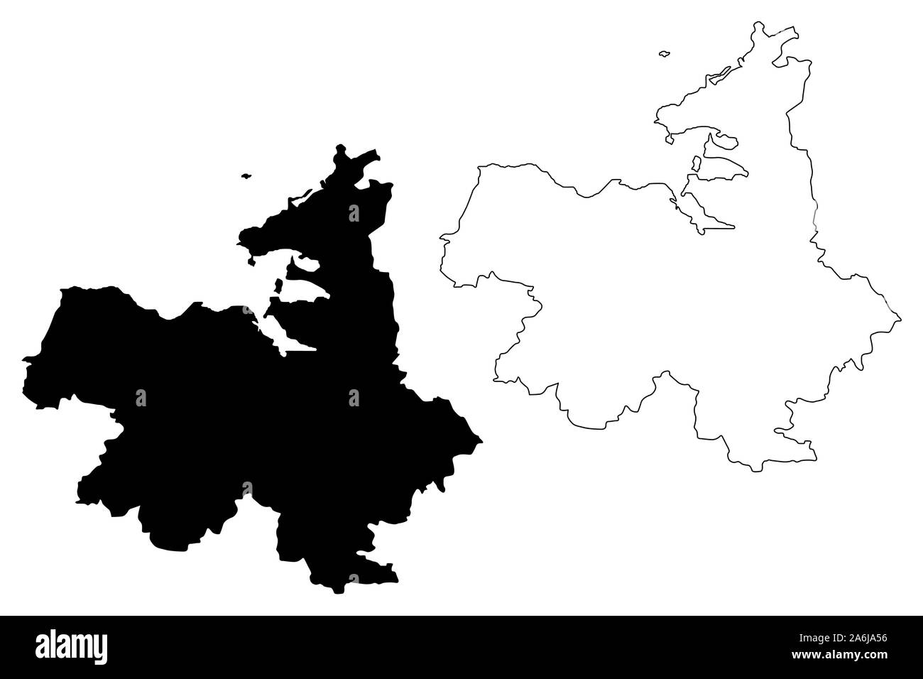 Sligo County Council (Irland, Grafschaften Irlands) Karte Vektor-illustration, kritzeln Skizze, Sligo Karte anzeigen Stock Vektor