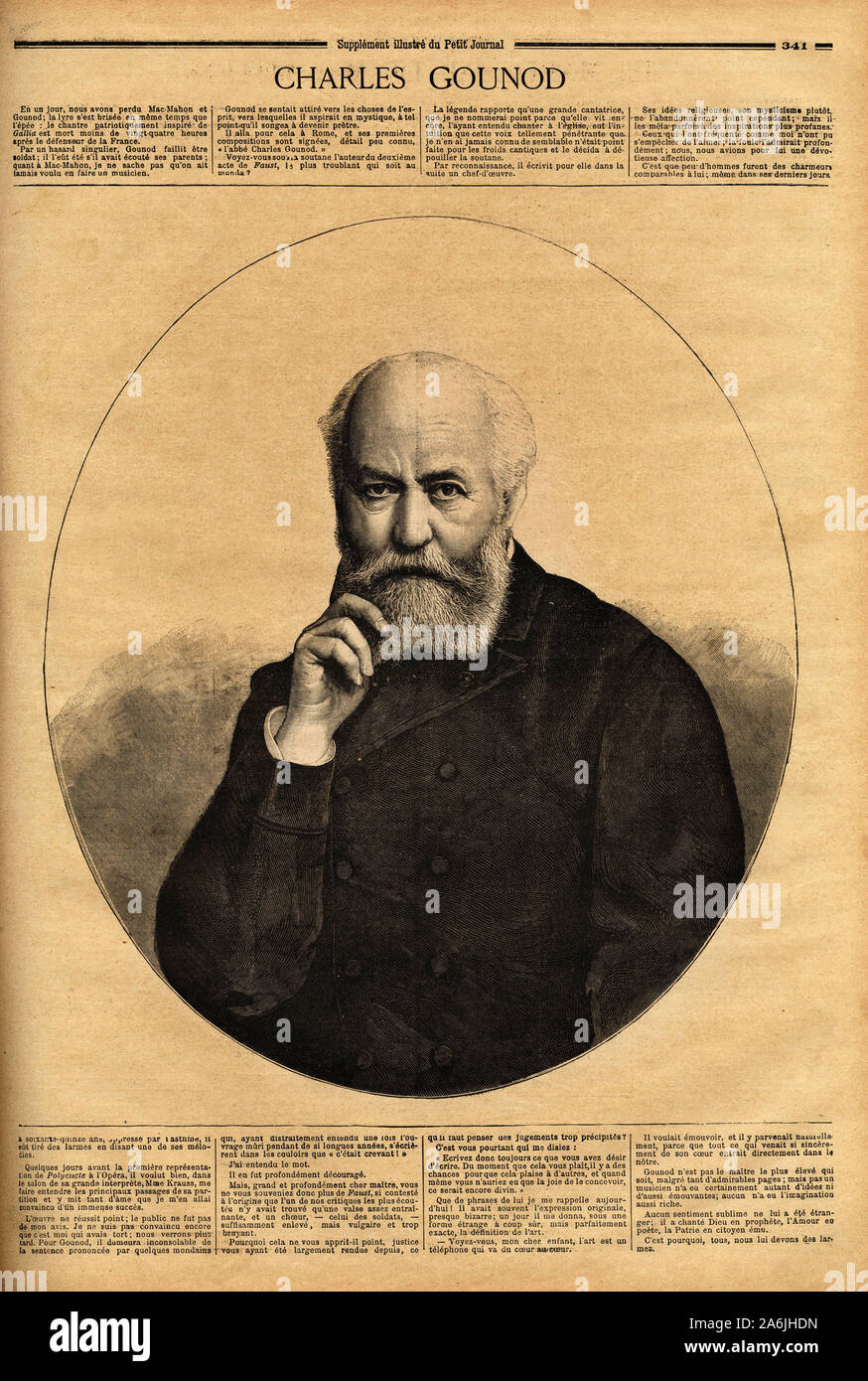 Portrait de Charles Gounod (1818-1893), Spielzeit francais, Leumund pour ses Opern (Faust en 1859, Romeo et Juliette en 1867), il a aussi Verfassen d Stockfoto