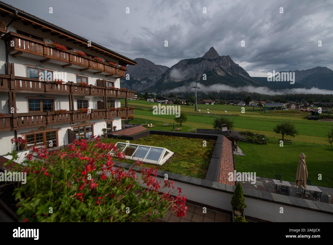 Romantik Hotel Spielmann, Zugspitze Arena, Ehrwald, Österreich Stockfoto