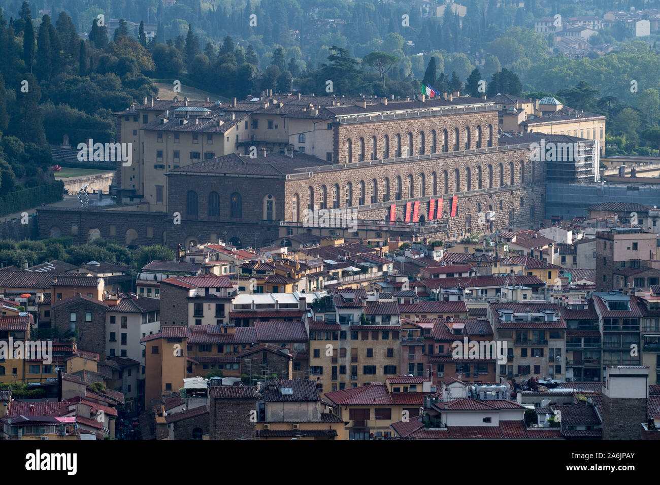 Der Renaissance Palazzo Pitti (Palazzo Pitti) umgebaut im XVI. Jahrhundert für die Familie Medici im historischen Zentrum von Firenze aufgeführt sind Weltkulturerbe der UNESCO. Firen Stockfoto