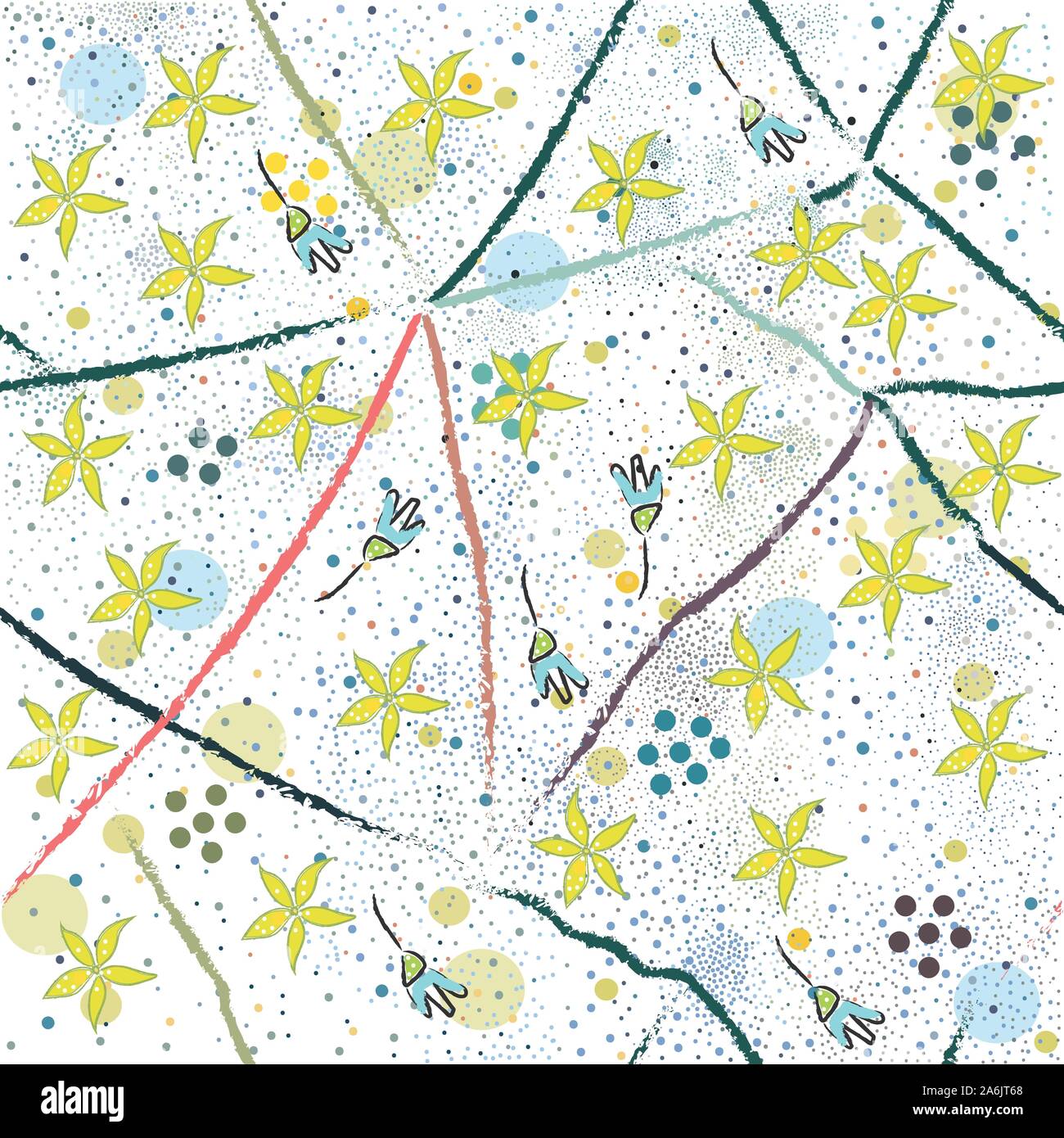 Nahtlose Muster mit kleinen Blüten. Im skandinavischen Stil. Vector Illustration Stock Vektor