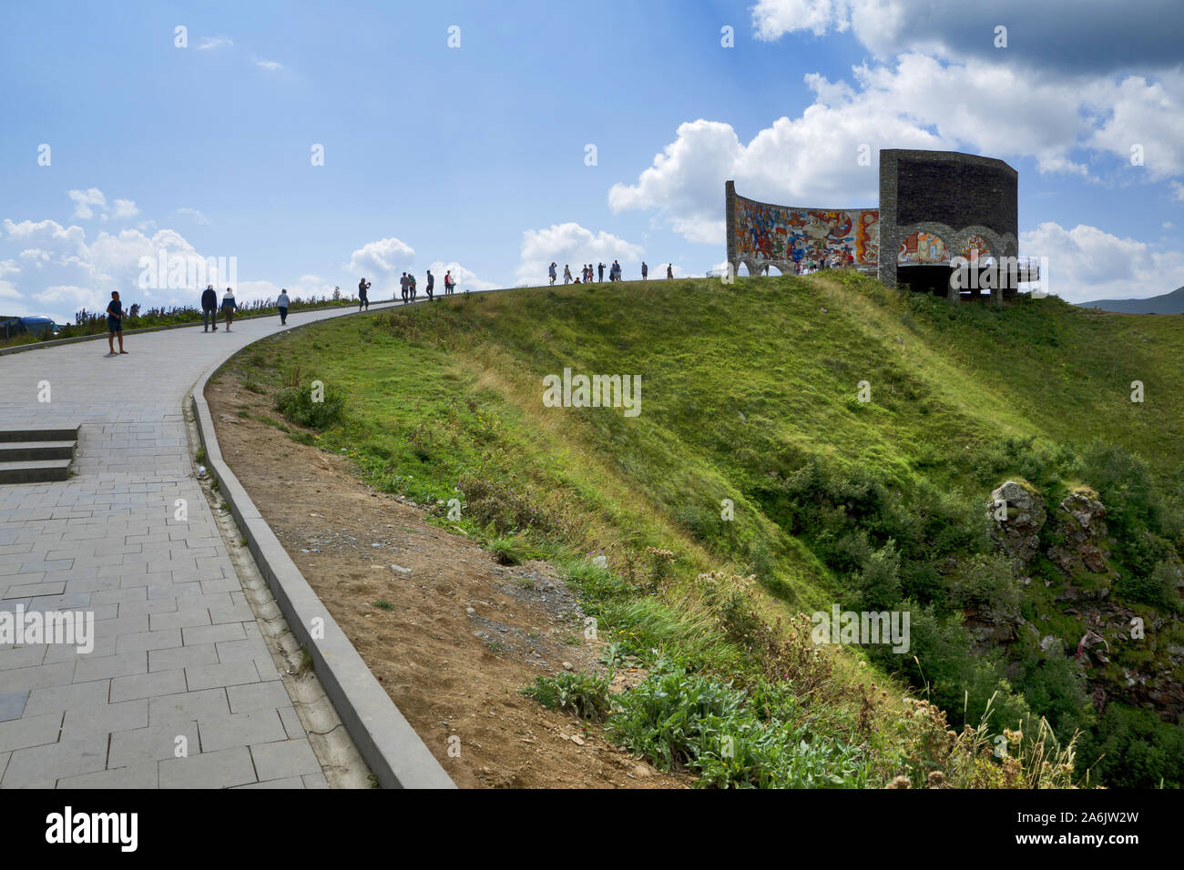 Georgien, Kaukasus: Russland - Georgien Friendship Monument Stockfoto