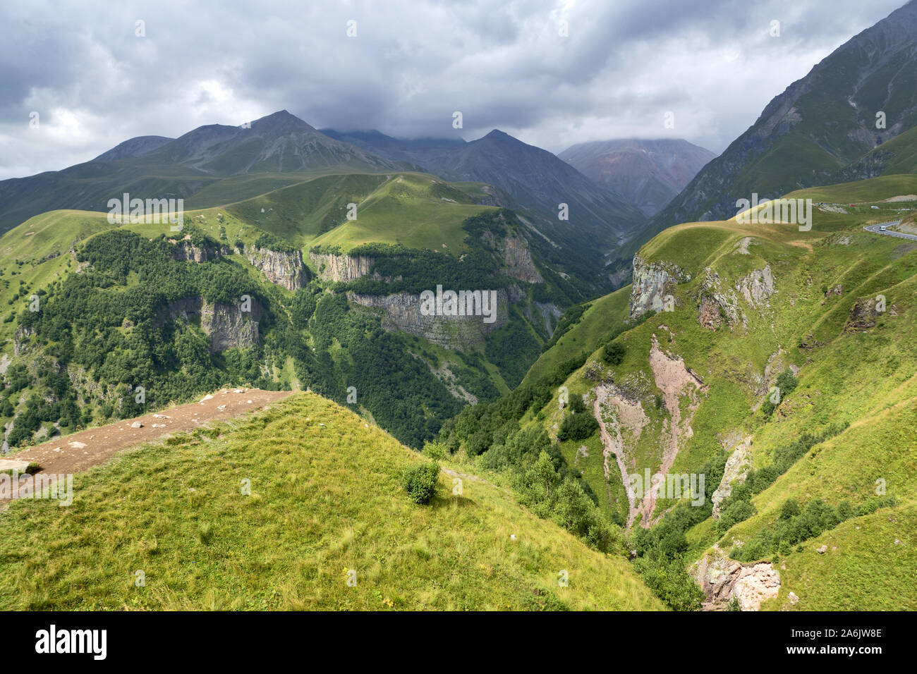 Georgien, Großen Kaukasus in der Nähe von Russland - Georgien Friendship Monument Stockfoto