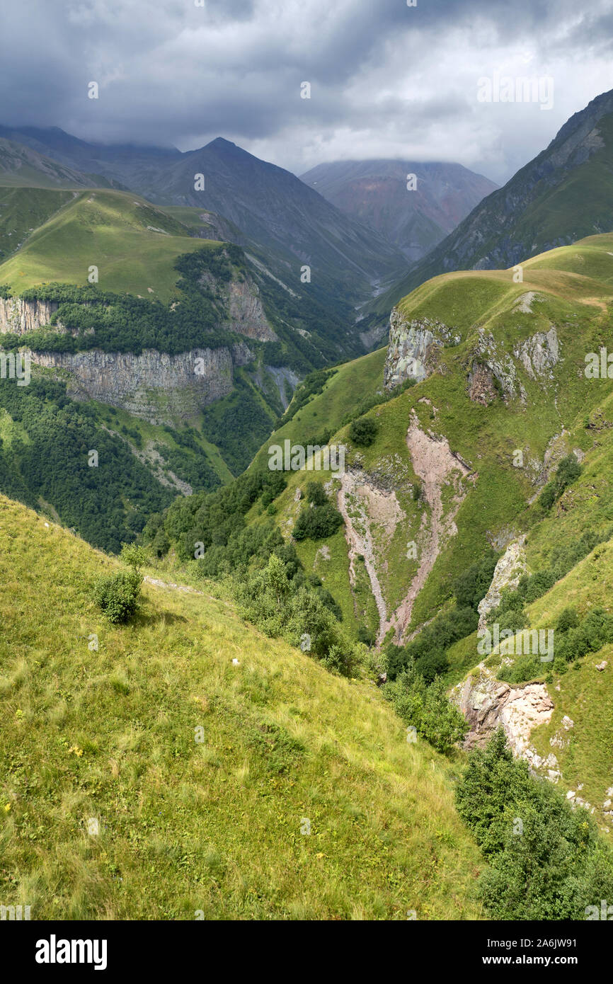 Georgien, Großen Kaukasus in der Nähe von Russland - Georgien Friendship Monument Stockfoto