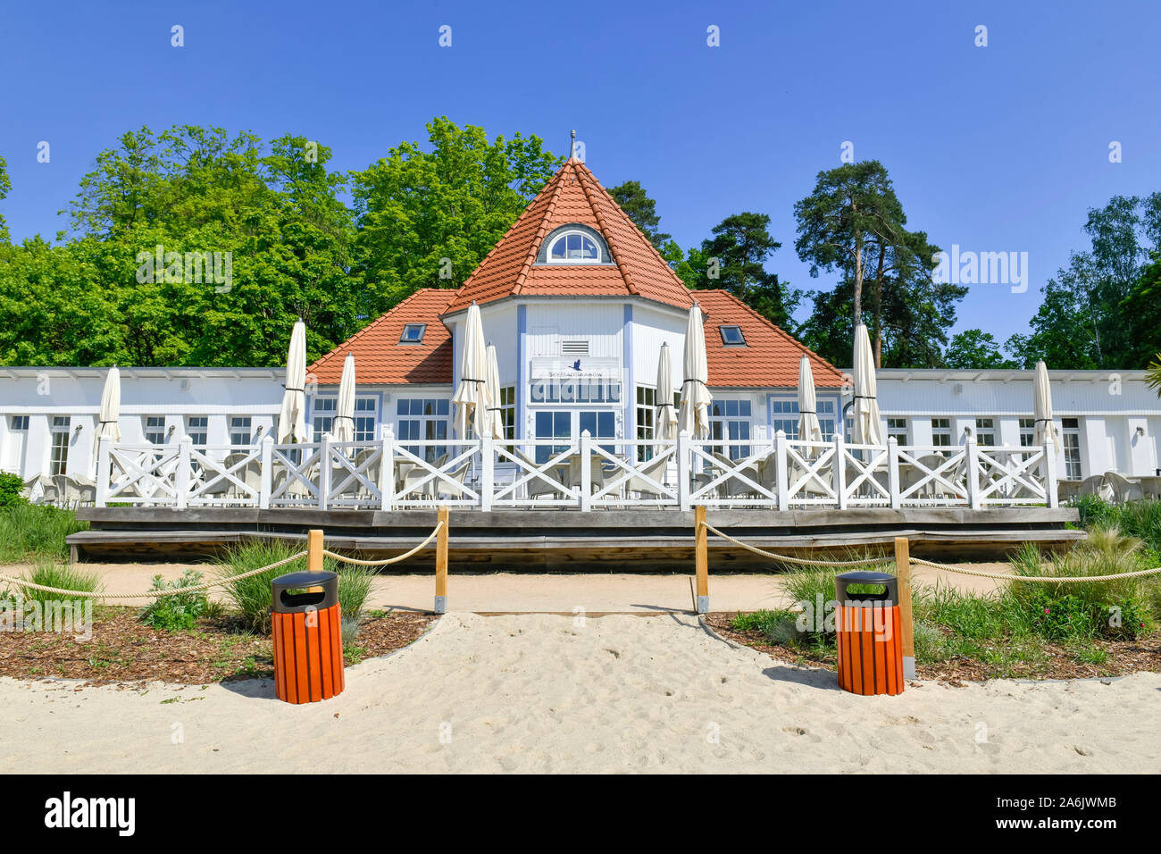 Seebad, Seestraße, Bad Saarow, Brandenburg, Deutschland Stockfoto