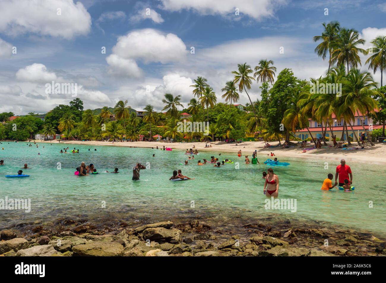 Anse Figuier, Martinique, Frankreich - 14 August 2019: Anse Figuier tropischen Strand in Martinique Stockfoto