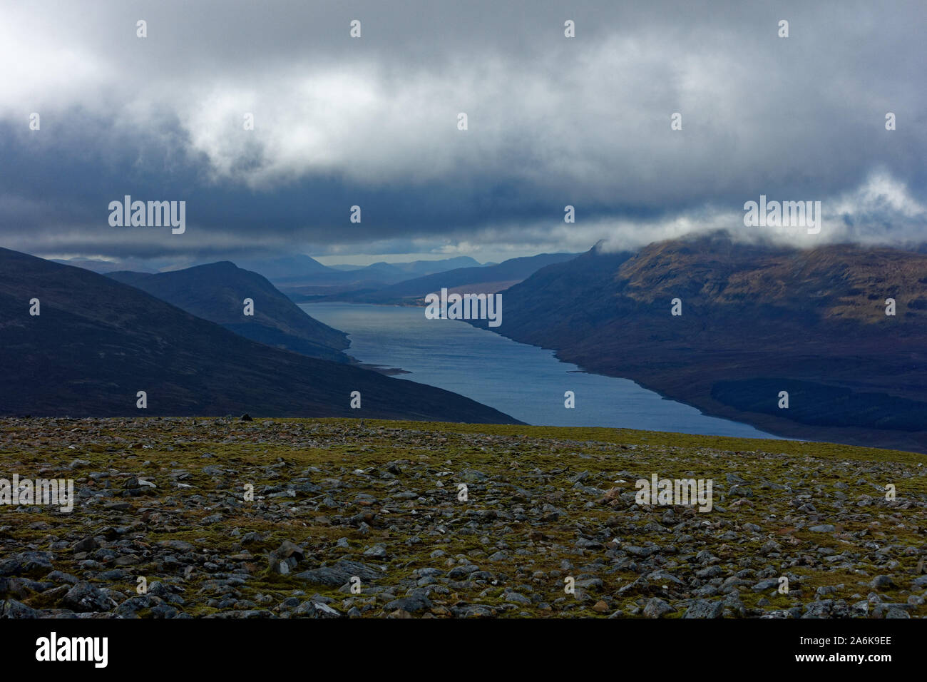 Loch Erict, vom Gipfel des Echten Charn gesehen Stockfoto