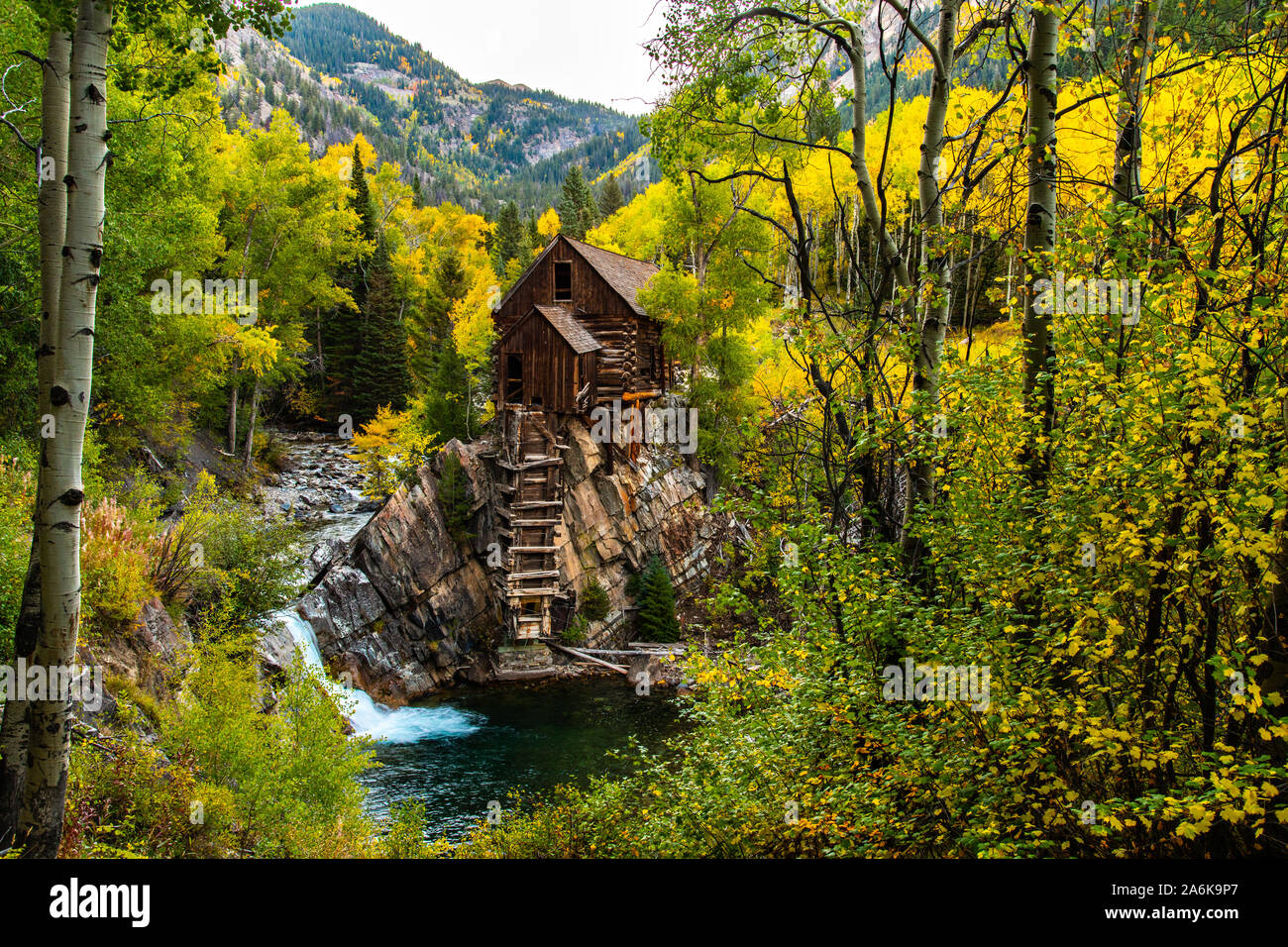 Die Legendären Crystal Mühle in der Kolorado Berge Stockfoto