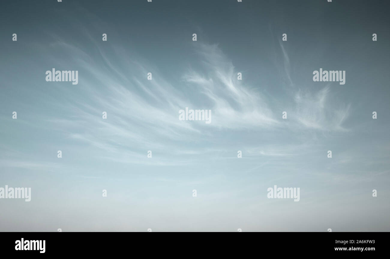 Cirrus cloud Art auf einem blauen Himmel Stockfoto