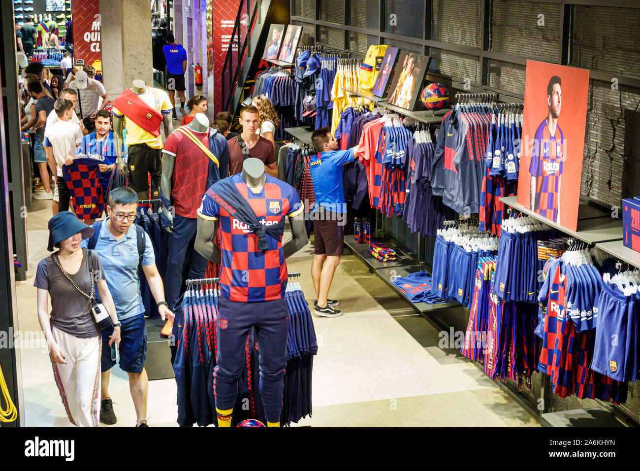 Barcelona Spanien, Katalonien Catalunya, Passeig de Gracia, FCBarcelona FCB Barca Official Store, Inneneinrichtung, Fußball-Futbol, professionell Stockfoto