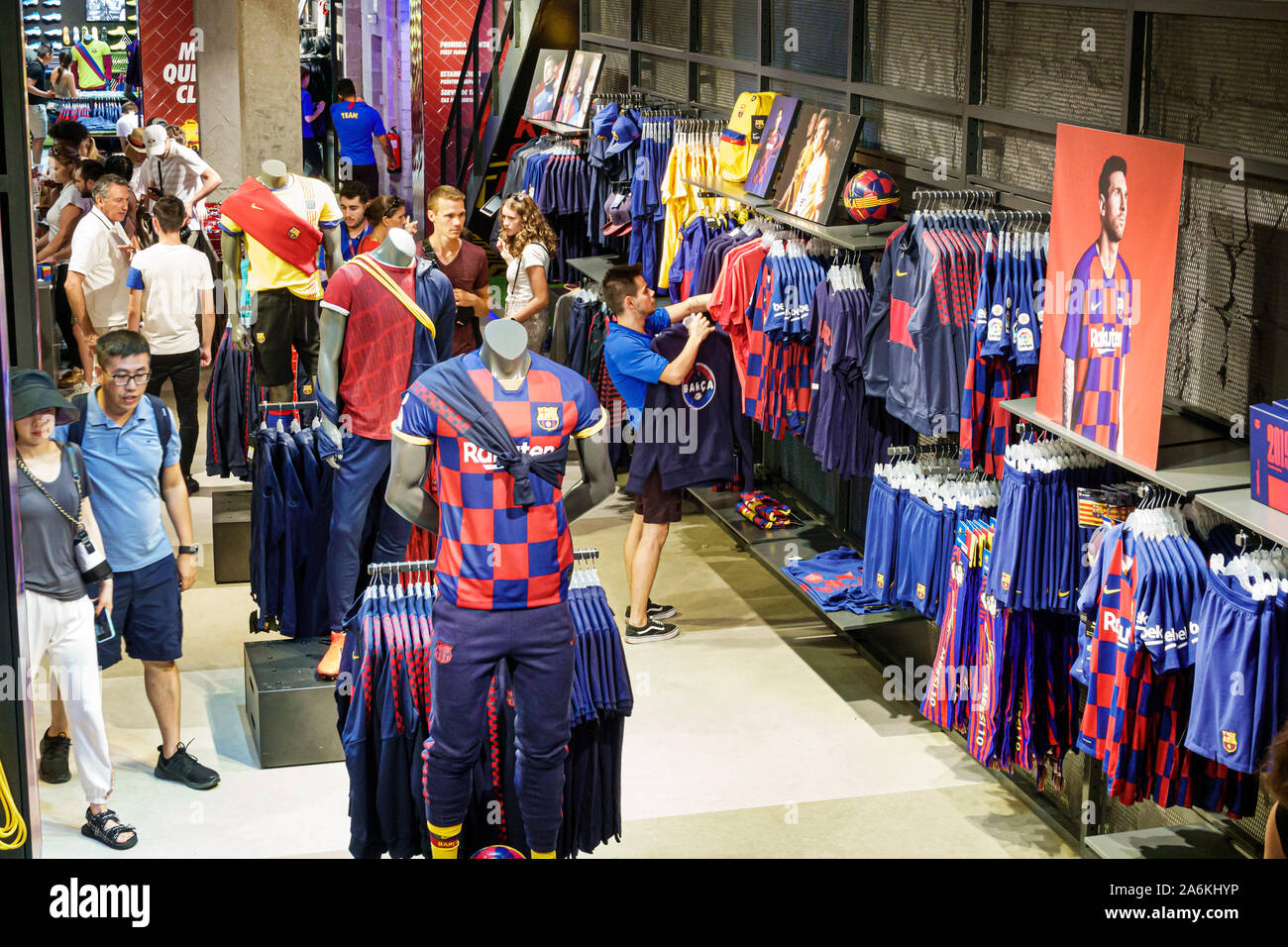 Barcelona Spanien, Katalonien Catalunya, Passeig de Gracia, FCBarcelona FCB Barca Official Store, Inneneinrichtung, Fußball-Futbol, professionell Stockfoto