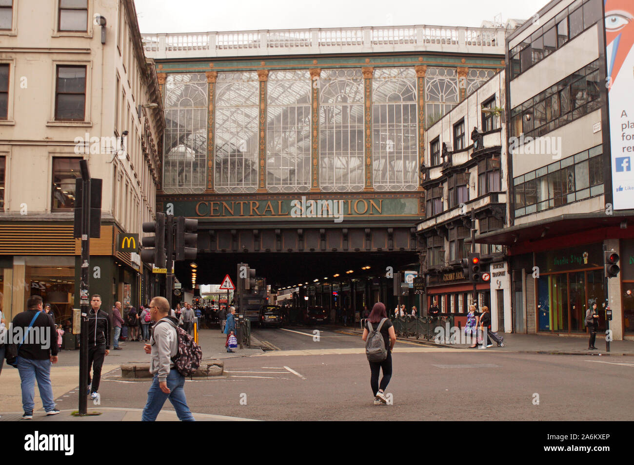 Glasgow Central Station Gebäude von aussen, Glasgow, Schottland Stockfoto