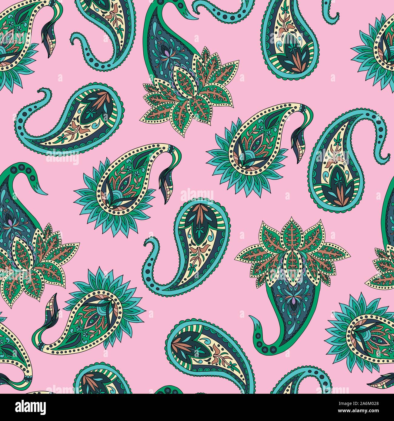 Nahtlose Muster mit paisleys Für textile Design. Stock Vektor