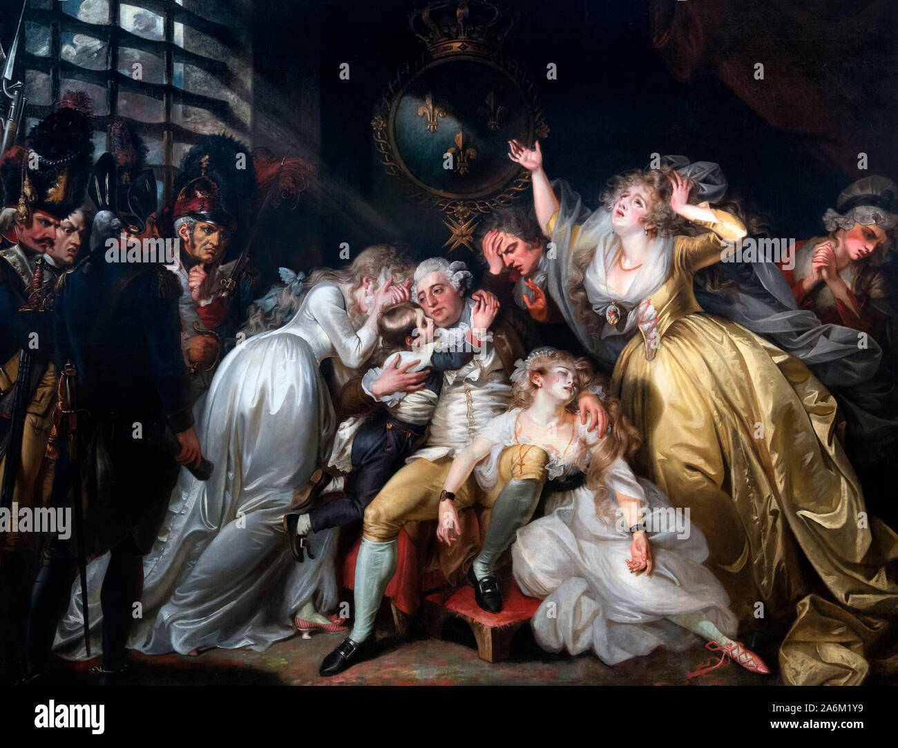 Louis XVI Abschied von seiner Familie durch Mather Braun (1761-1831), Öl auf Leinwand, 1793 Stockfoto