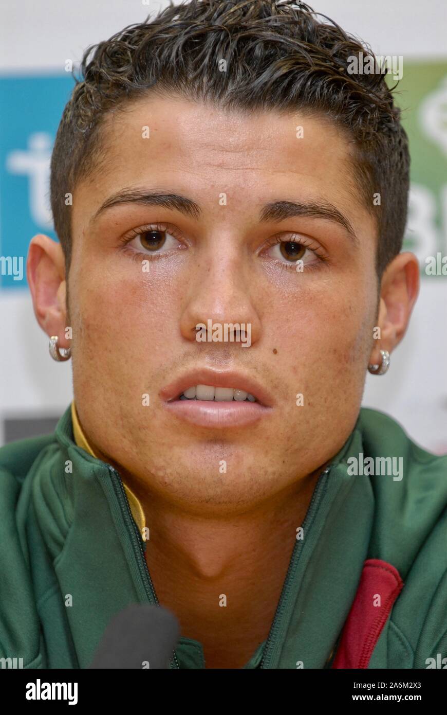 Cristiano Ronaldo. Pressekonferenz für Portugal. Emirates Stadium, London.  Großbritannien Stockfotografie - Alamy