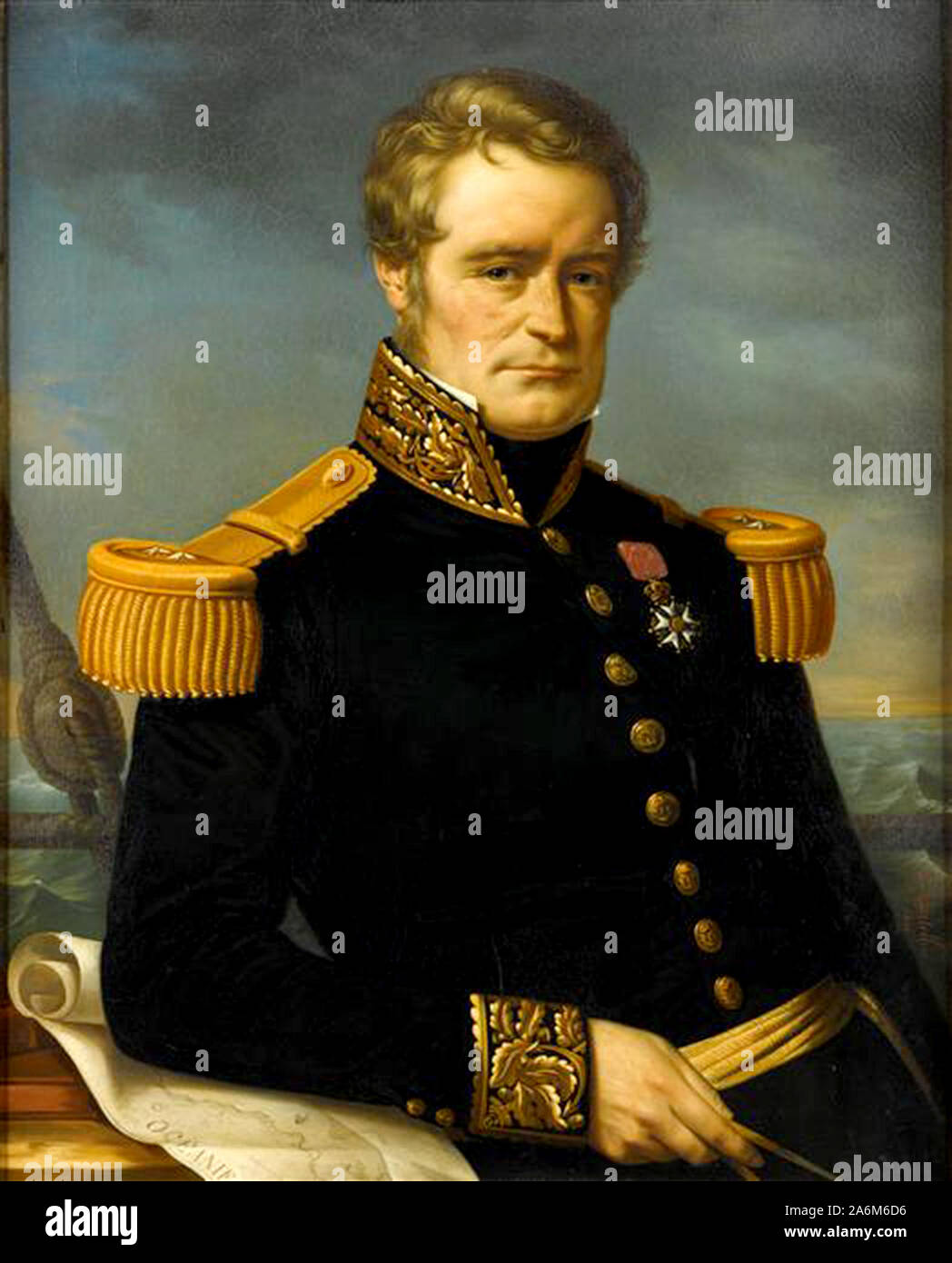 Jules Dumont d'Urville, Sébastien César Jules Dumont d'Urville (1790 - 1842) Französische Explorer und Marineoffizier, der die südlichen und westlichen Pazifik, Australien, Neuseeland und der Antarktis untersucht. Als Botaniker und Kartographen er seinen Namen zu einigen Algen, Pflanzen und Sträucher gab, und Orte wie d'Urville Island in Neuseeland. Stockfoto