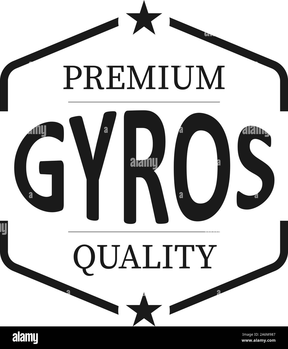 GYROS Premium Qualität. logo Konzept auf weißem Hintergrund Stock Vektor