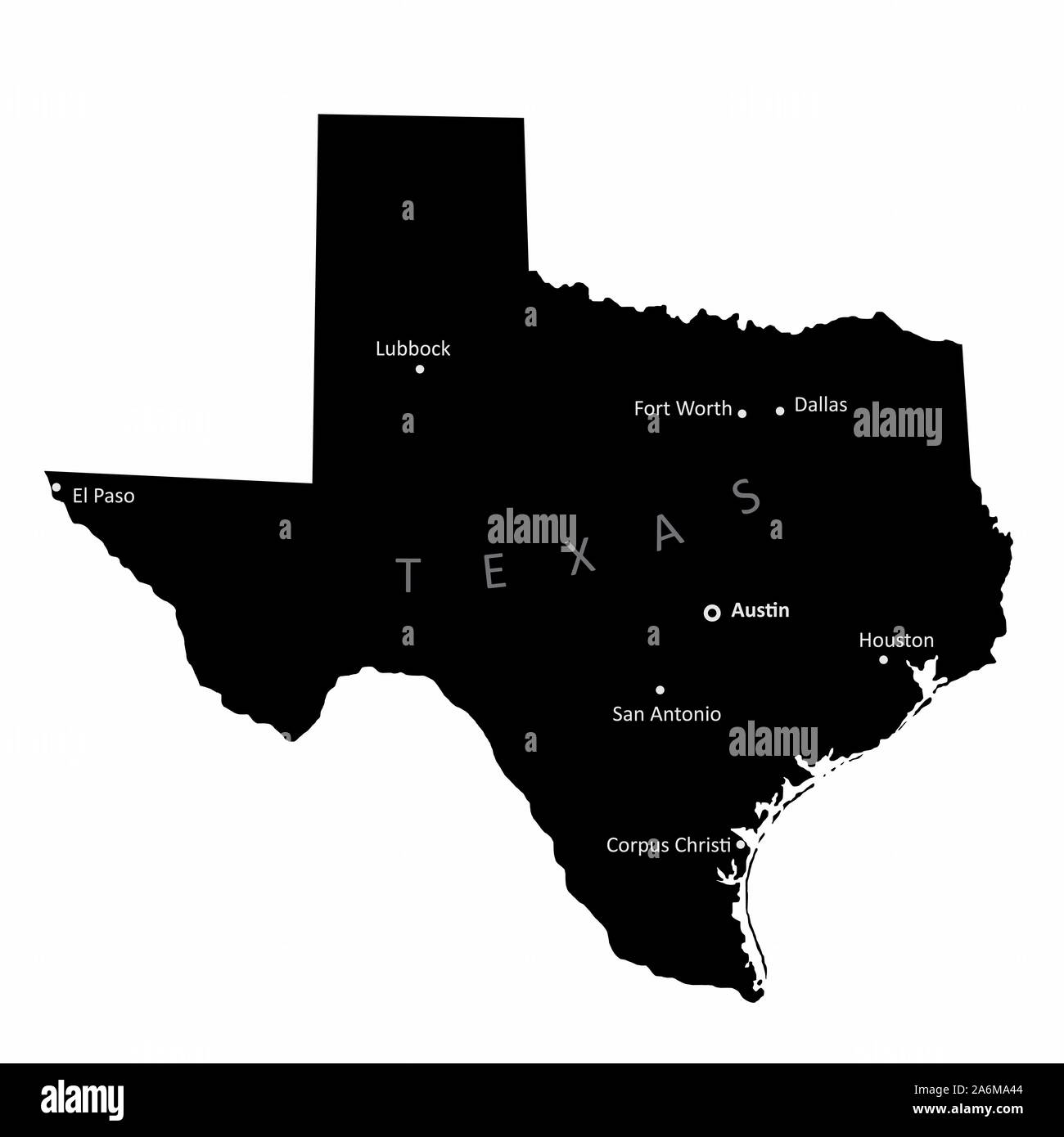 Texas isoliert Karte Stock Vektor