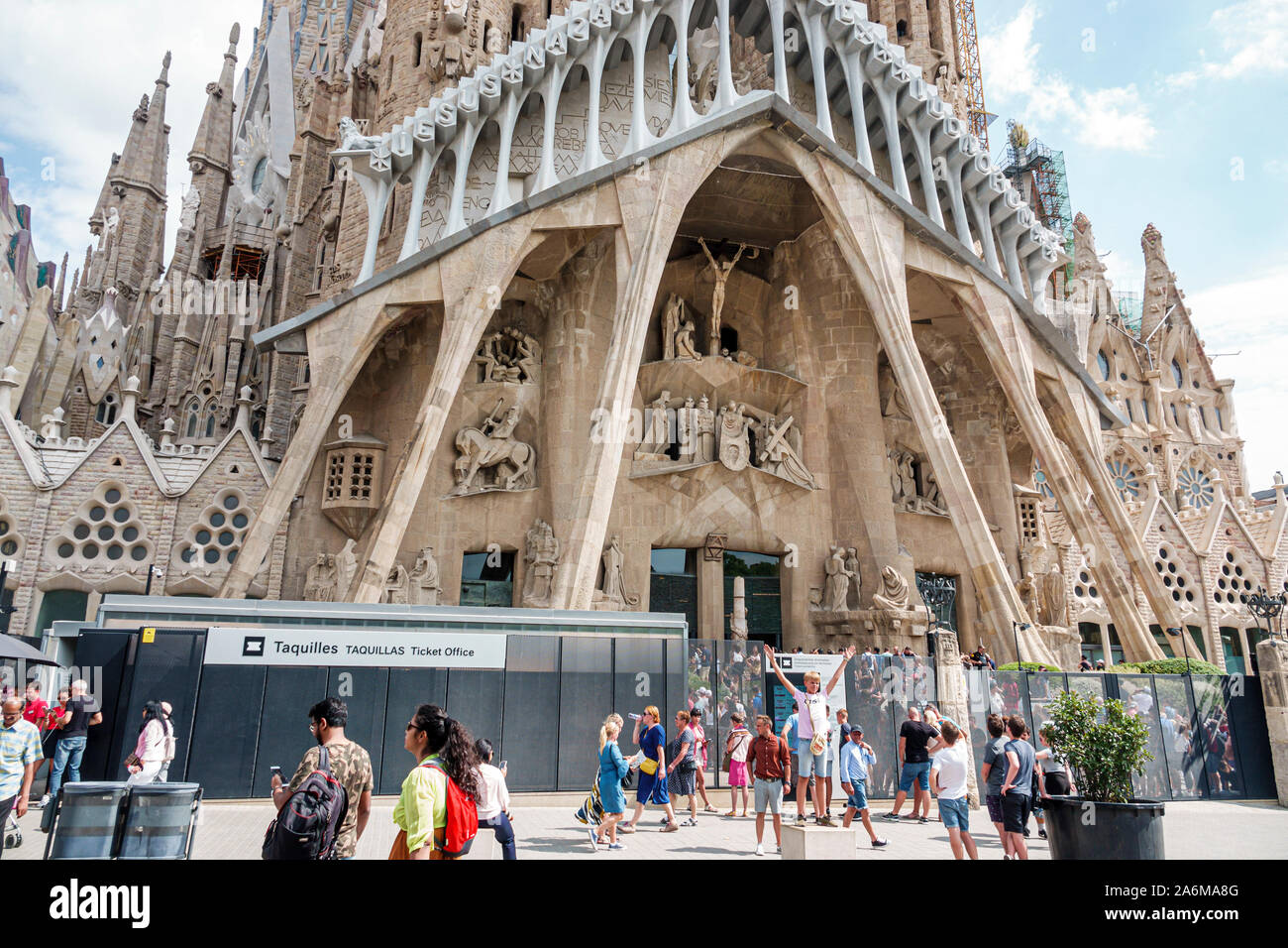 Barcelona Spanien, Katalonien Eixample, Sagrada Familia, römisch-katholische Basilika, Kathedrale, Passionsfassade, Antoni Gaudi, Jugendstilarchitektur, UNESCO World Stockfoto