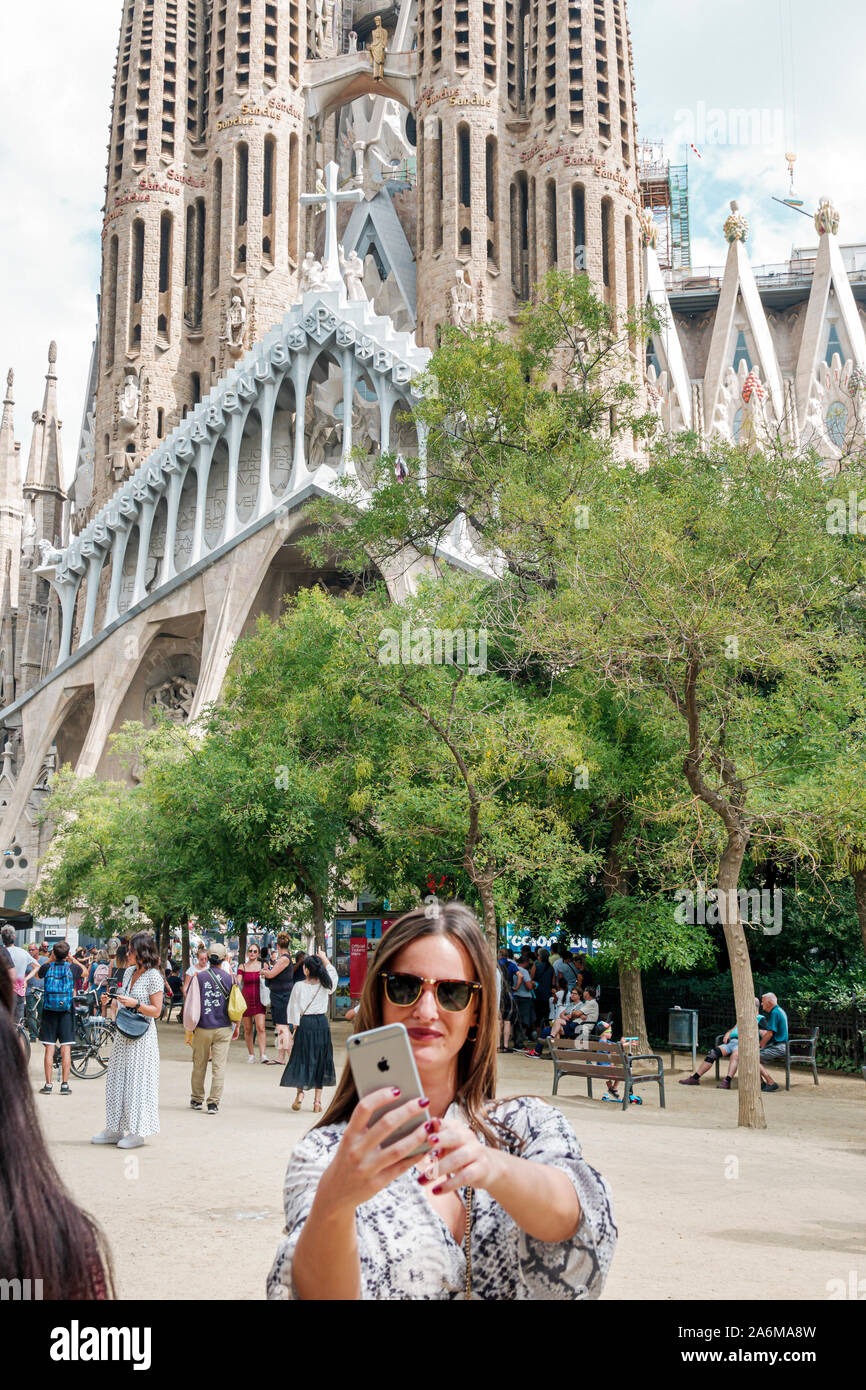 Barcelona Spanien, Katalonien Catalunya, Eixample, Sagrada Familia, römisch-katholische Basilika, Kathedrale, Antoni Gaudi, Jugendstilarchitektur, UNESCO World Herit Stockfoto