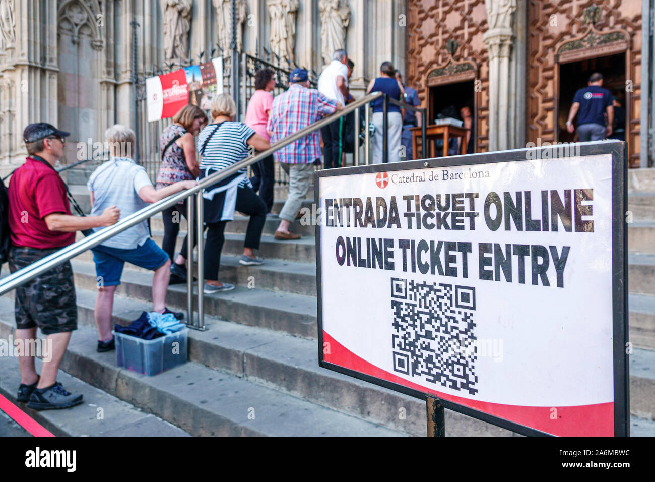 Barcelona Spanien,Katalonien Ciutat Vella,Altstadt,Gotisches Viertel,Kathedrale des Heiligen Kreuzes & Saint Eulalia,gotische römisch-katholische Kathedrale,Haupt Stockfoto