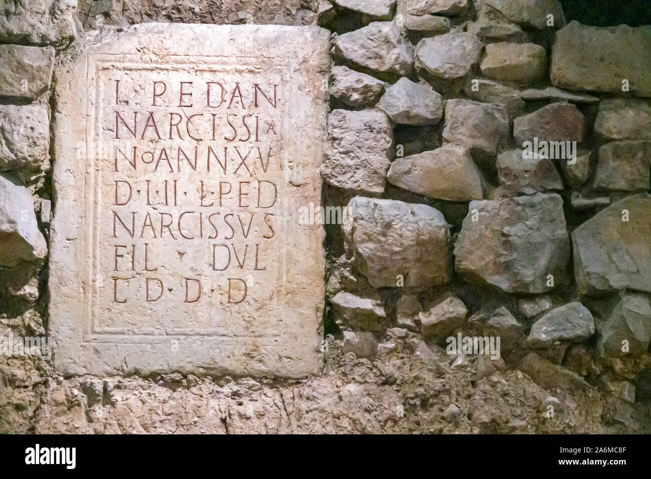 Barcelona Spanien,Katalonien Ciutat Vella,Altstadt,Gotisches Viertel,Museum der Geschichte,Museu d'Historia de Barcelona,MUHBA,innen,Ausstellung,Barcino,Anc Stockfoto