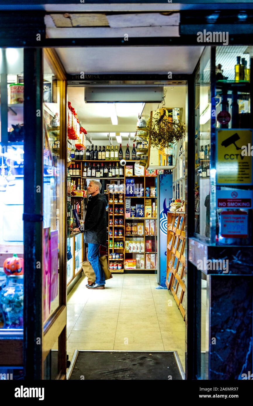 Ich Camisa & Sohn italienischer Feinkostladen in Soho, London, UK Stockfoto