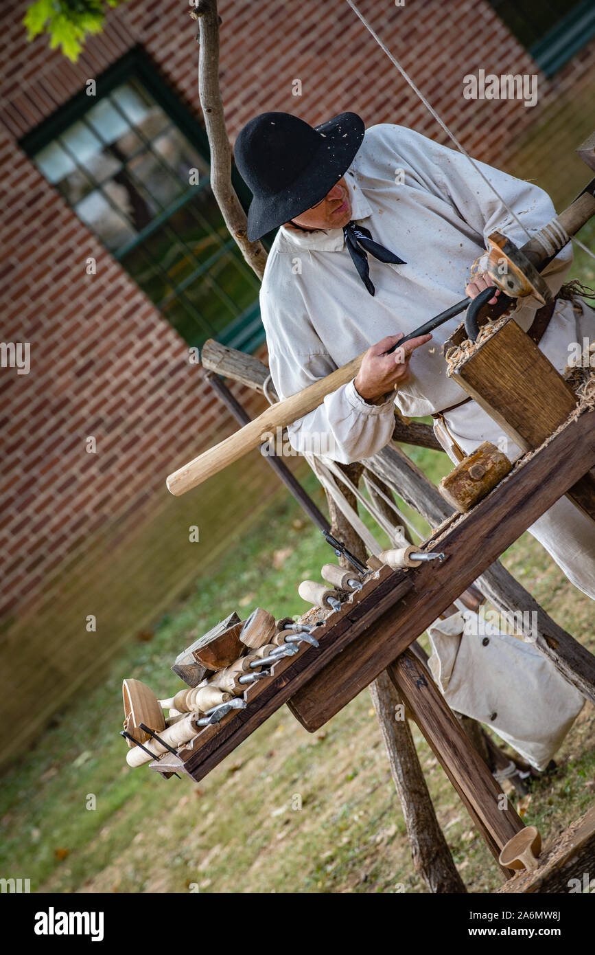 Reenactor bei Landis Valley Farm Museum, Lancaster, PA. Stockfoto