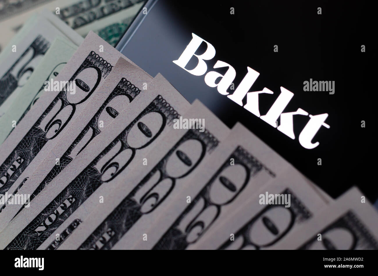 Bakkt ist ein digitaler Assets Custody Service, für Bakkt Bitcoin Futures Kontrakten bekannt. Konzeptionelle Foto. Stockfoto