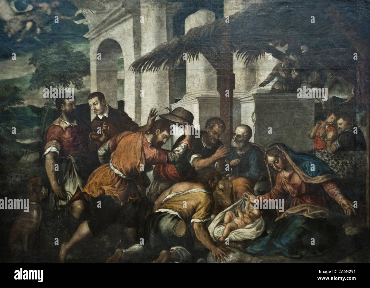 Jacopo Bassano - Anbetung der Hirten Stockfoto