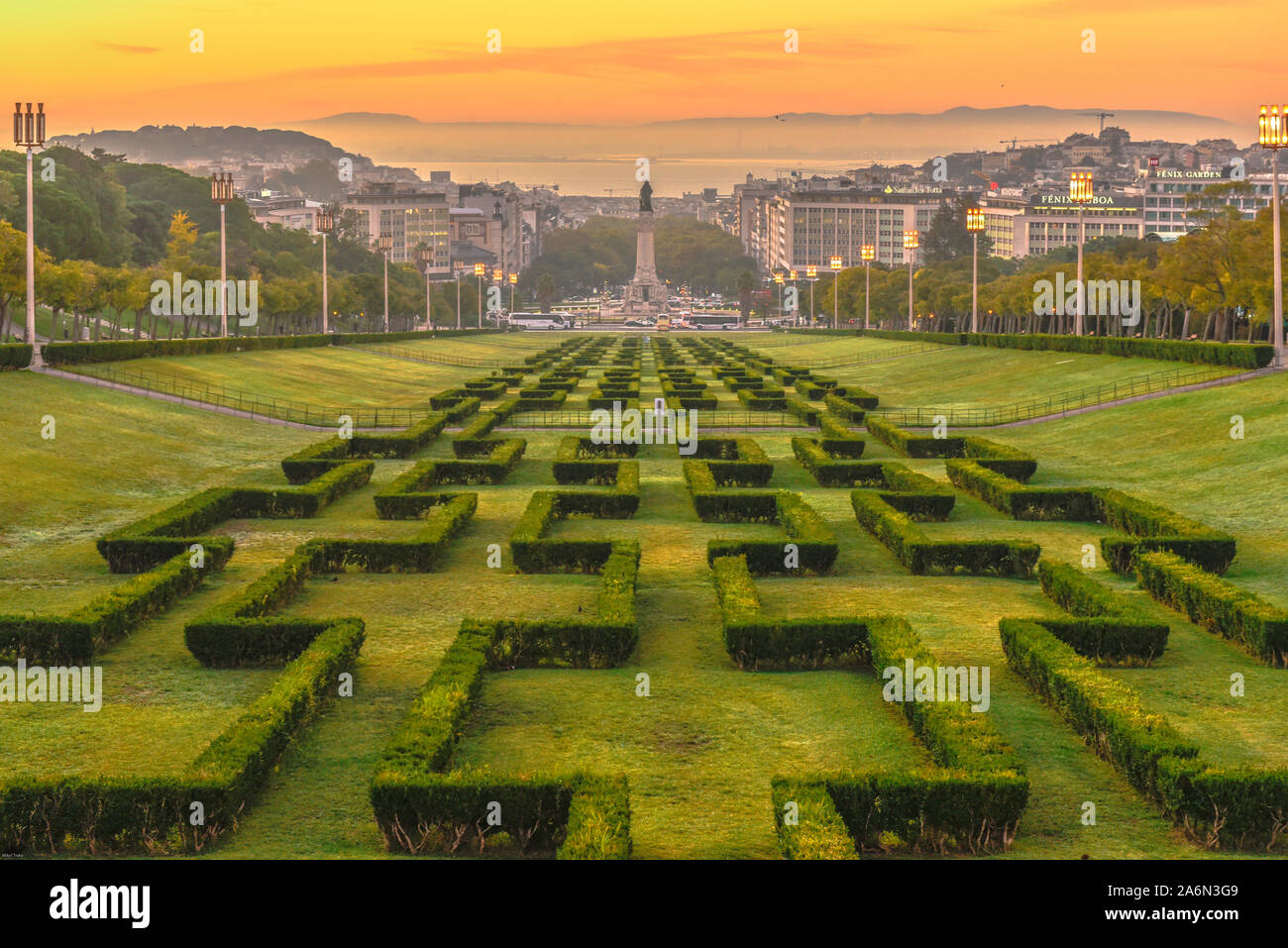 Parque Eduardo VII, Lissabon, Portugal Stockfoto