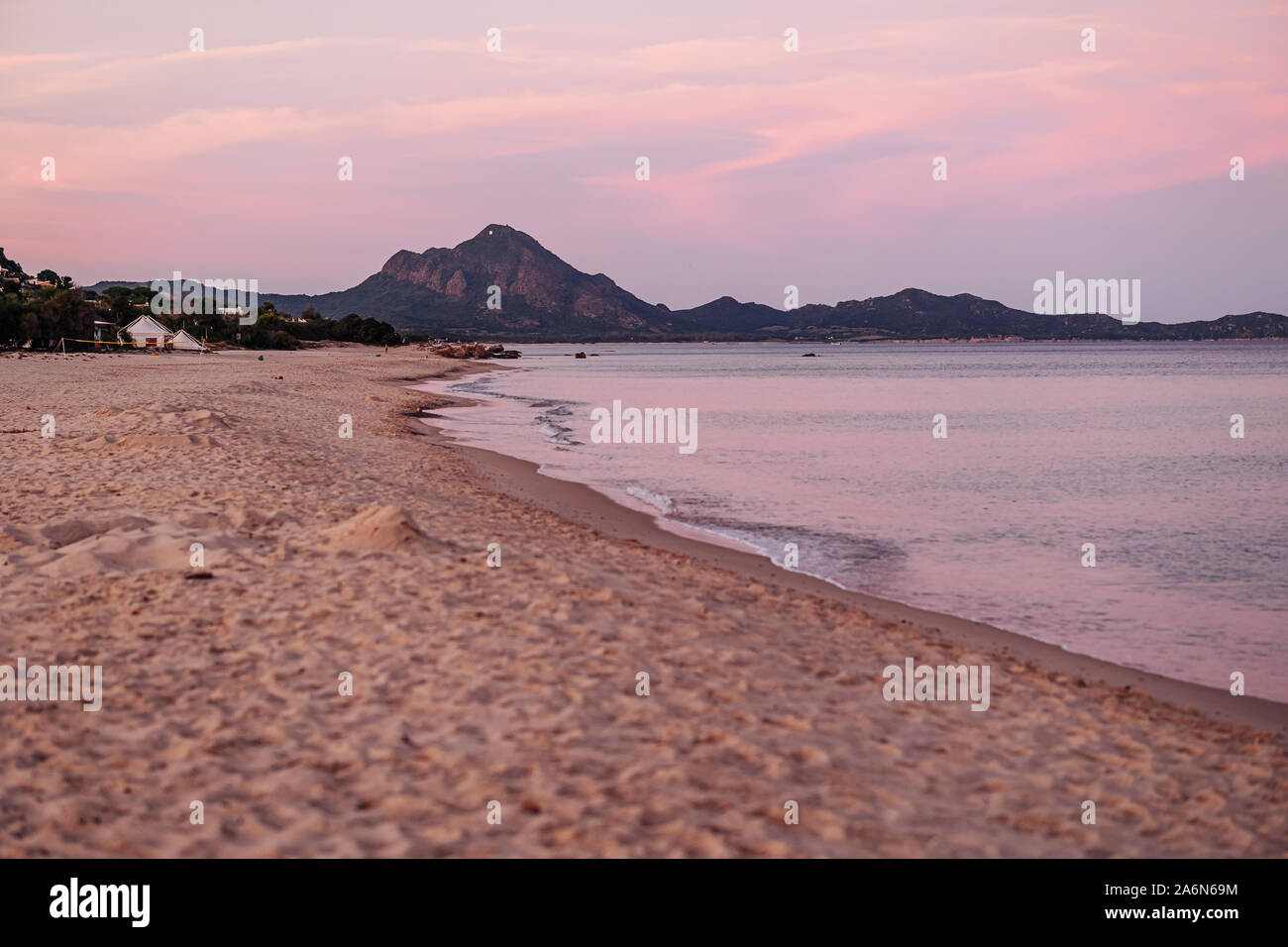 MURAVERA SARDINIEN/OKTOBER 2019: Den herrlichen Sandstrand der Costa Rei, im Süden von Sardinien Stockfoto