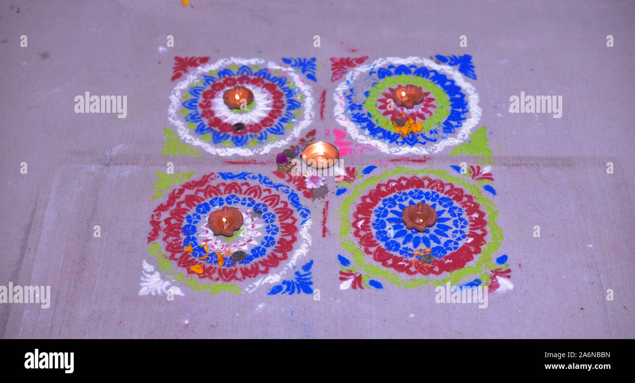 Farbe des Festivals - Diwali-Artwork Stockfoto