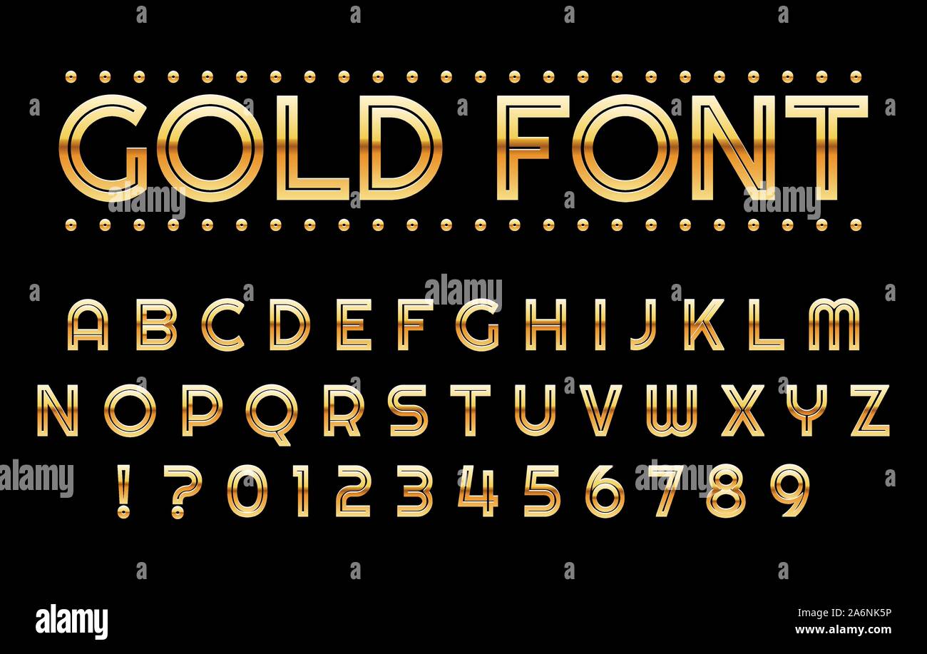 Gold gambling Alphabet Stock Vektor