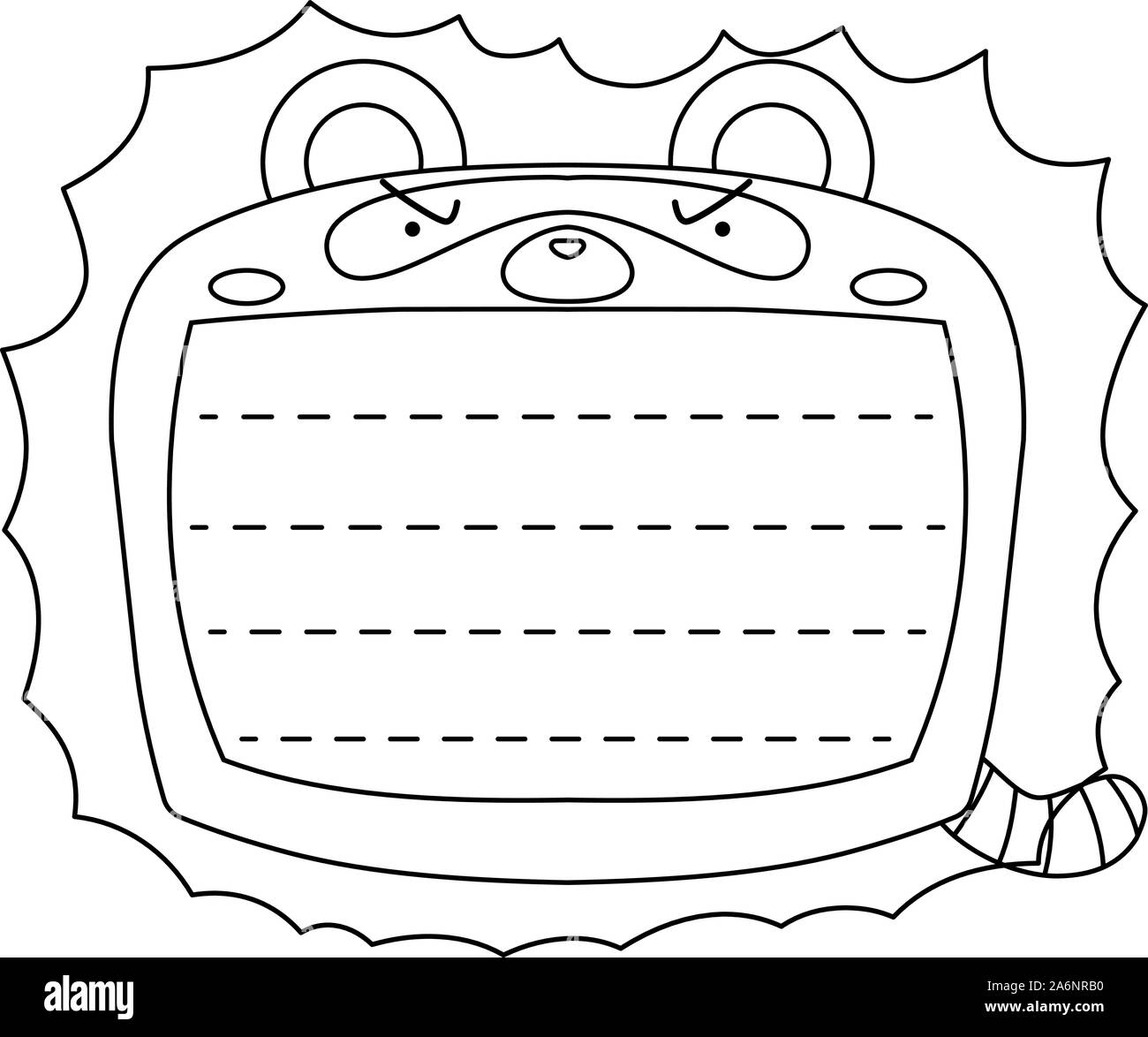 Dies ist eine Abbildung der Süße Waschbär noteboard Stock Vektor