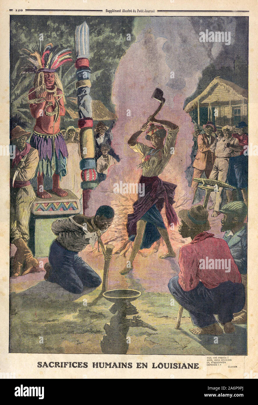 Opfer HUMAINS EN LOUISIANE - MENSCHENOPFER IN LOUISIANA - In "Le Petit Journal" illustrierte Zeitung - Stockfoto
