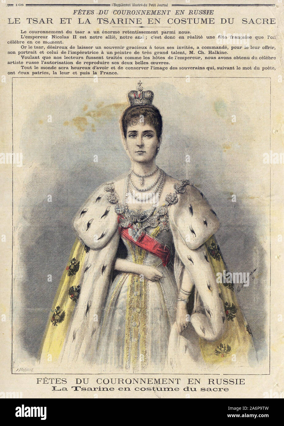 FÊTES DE LA TSARINE COURONNEMENT DE RUSSIE EN KOSTÜM DU SACRE-FEIERLICHKEITEN IN RUSSLAND TSARINE IM KOSTÜM DES SACRE-In 'Französisch Le Petit Journal" illustrierte Zeitung - Stockfoto