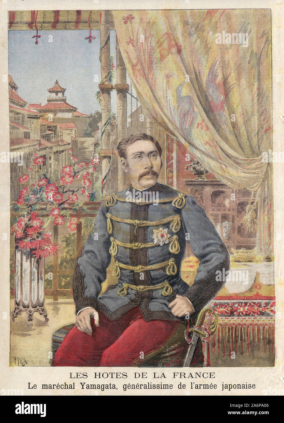 LES HÔTES DE LA FRANCE Le Maréchal Yamagata, généralissime de l'Armée japonaise - GASTGEBER IN FRANKREICH Marschall Yamagata, generalissimus der japanischen Armee in "Le Petit Journal" illustrierte Zeitung - Stockfoto
