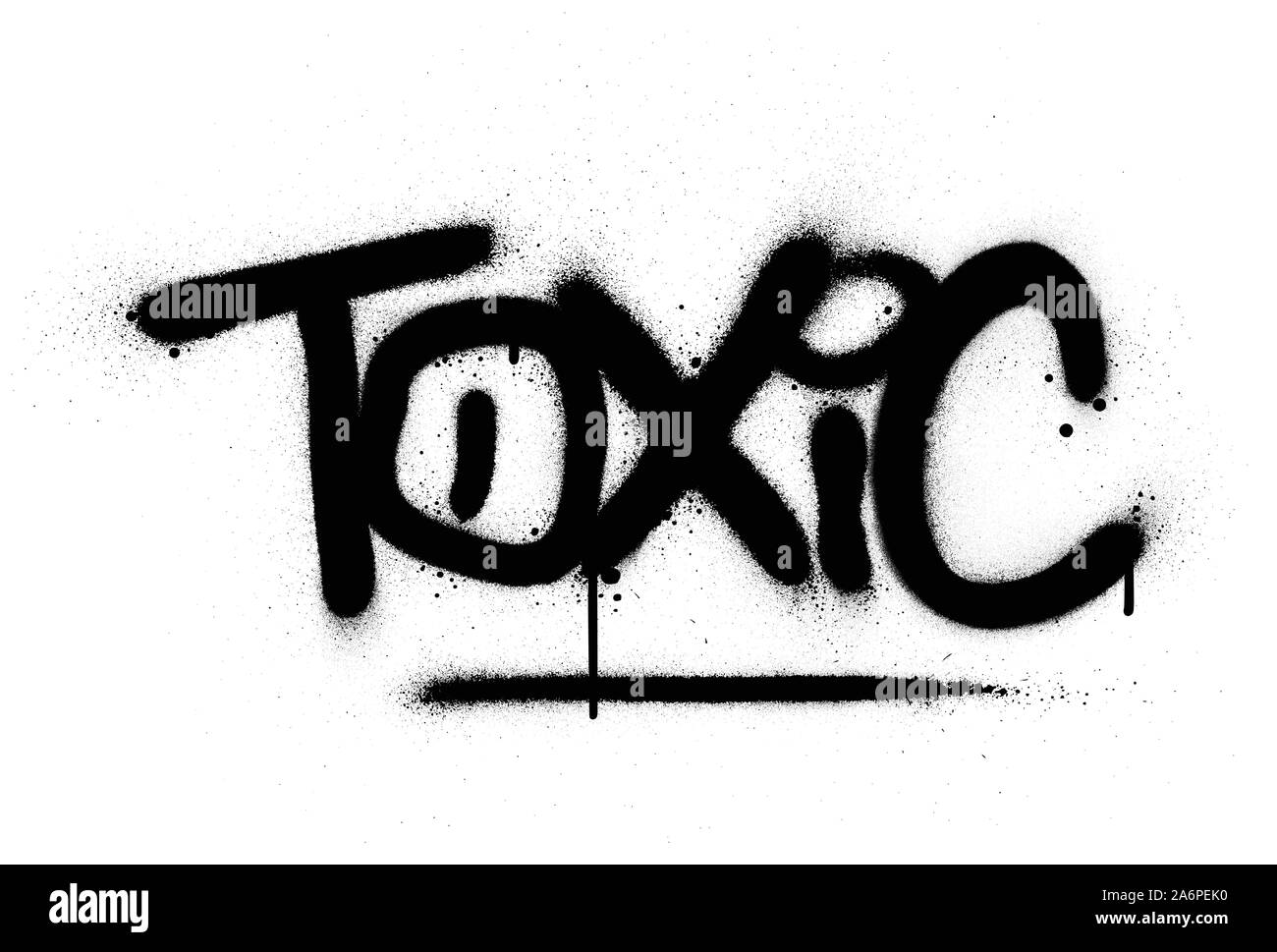 Graffiti giftige Wort in Schwarz auf Weiß gespritzt Stock Vektor
