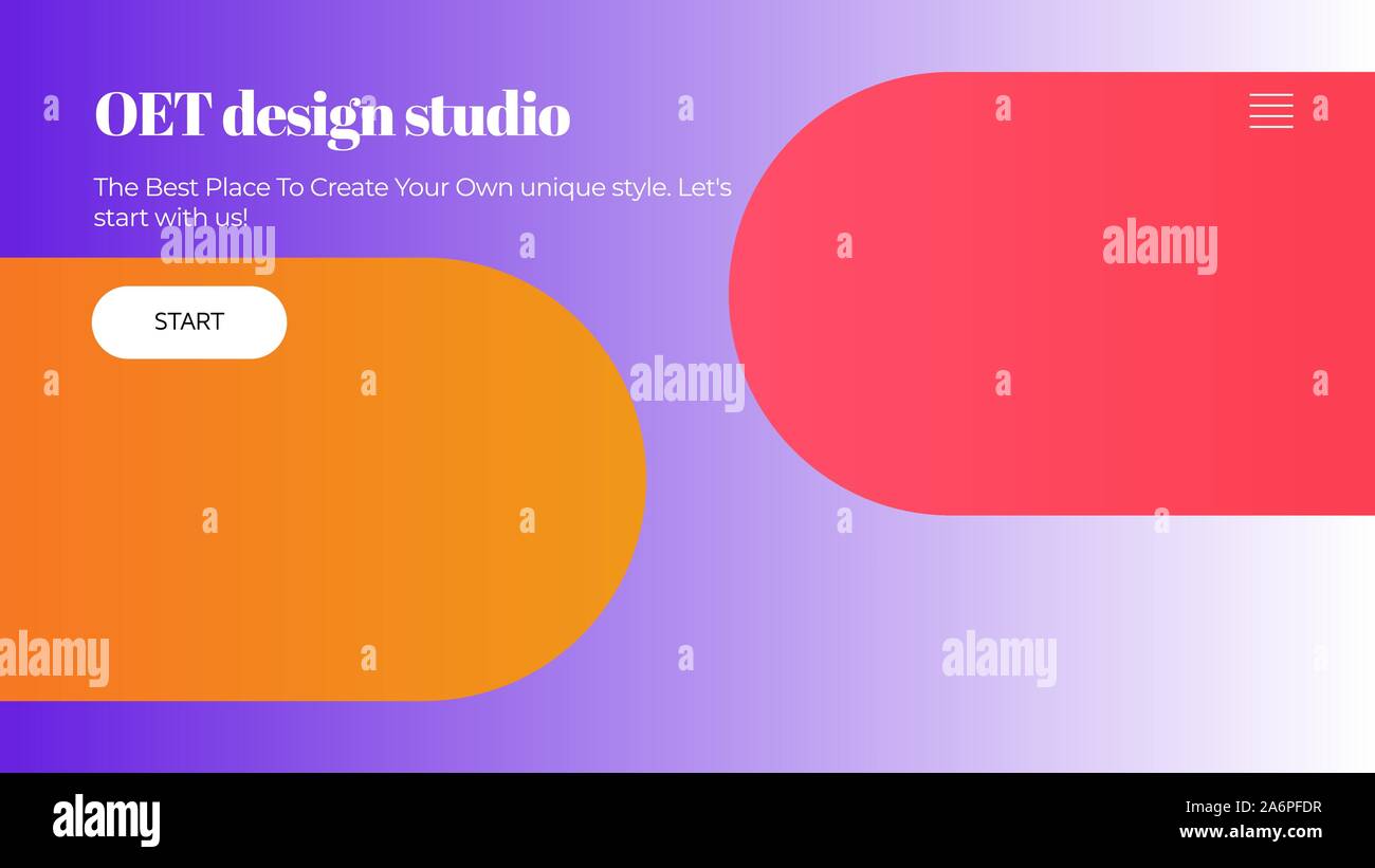 Abstract Vector bunten Farbverlauf Landing Page Template Stock Vektor