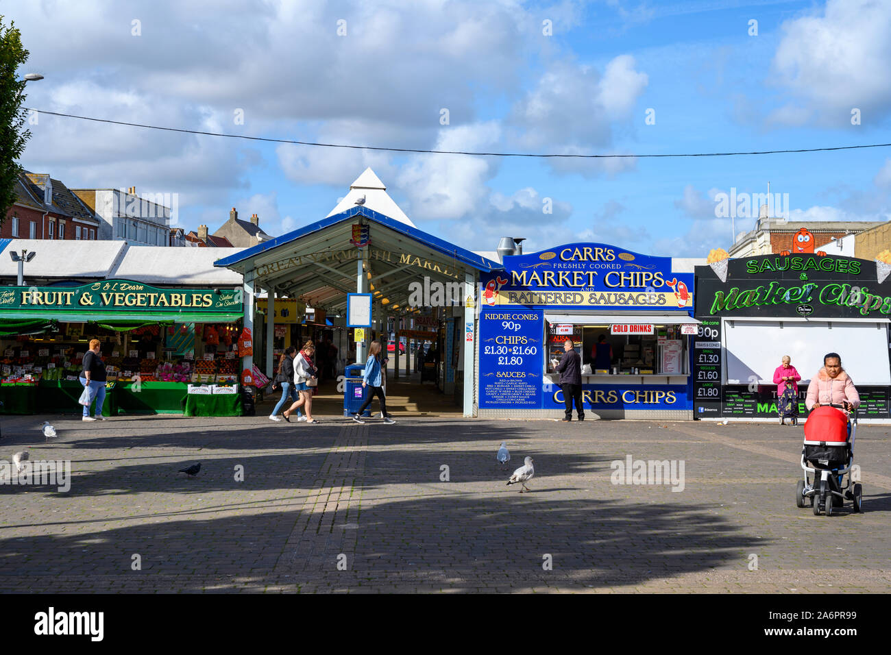 Markt, Great Yarmouth, Norfolk, Großbritannien. Stockfoto