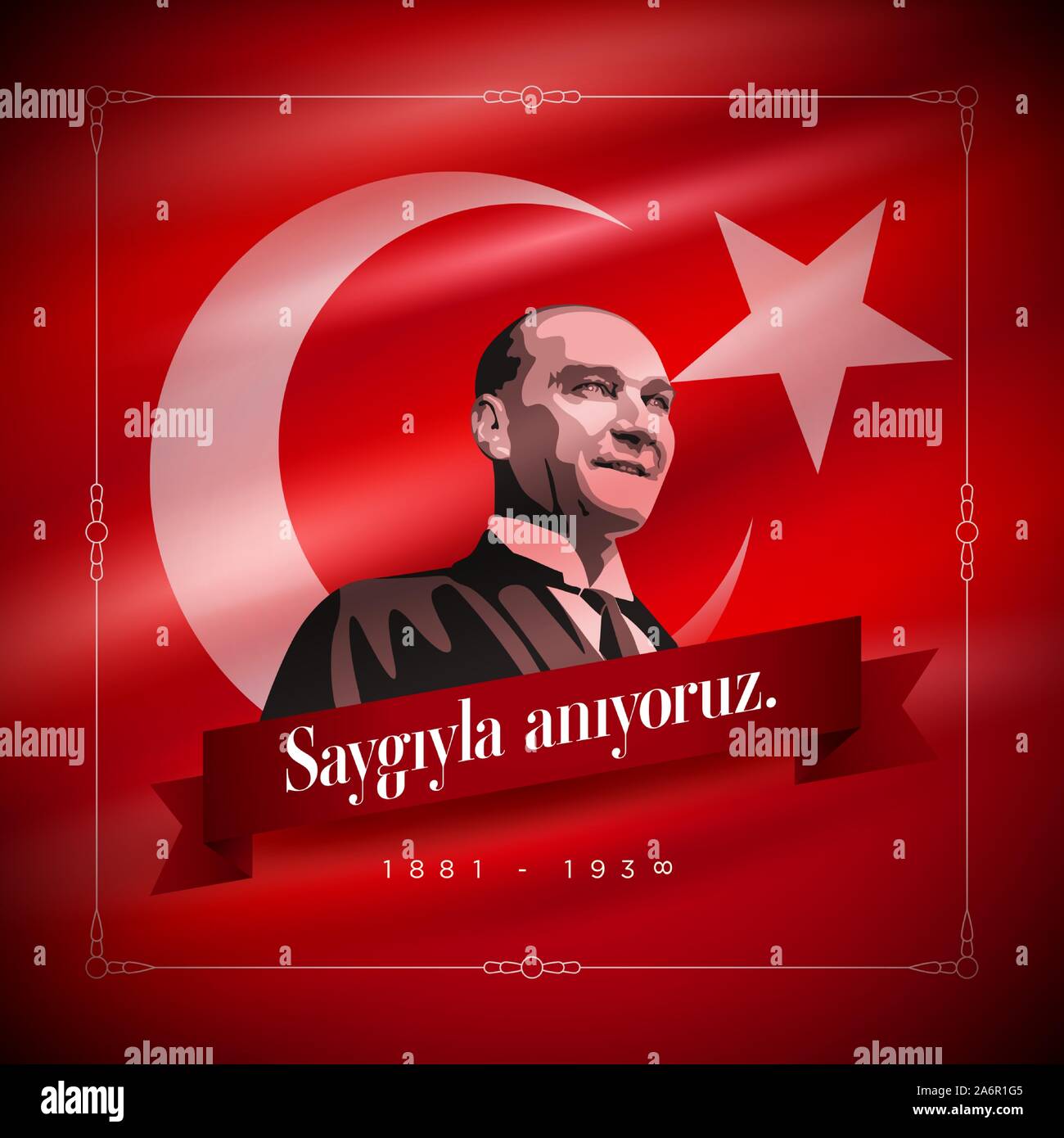 Der Gründer der Türkischen Republik Mustafa Kemal Atatürks Tod Tag Geburtstag. November 10, Memorial Day von Atatürk. Vektor design Vorlage. Stock Vektor