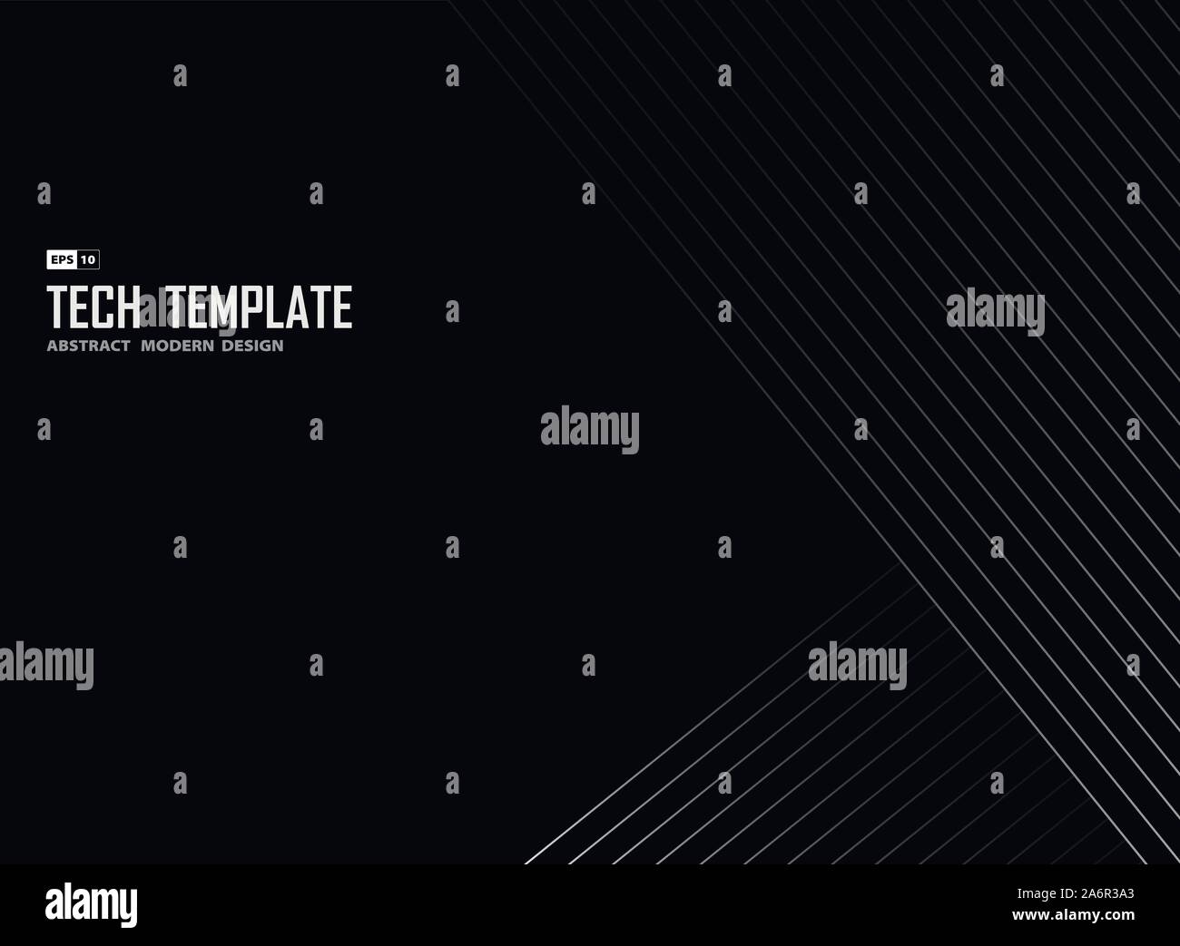 Abstrakte white line tech Streifen auf schwarzem Hintergrund design Vorlage. Verwenden Sie für Poster, Artwork, ad, Design. Illustration Vector EPS 10. Stock Vektor