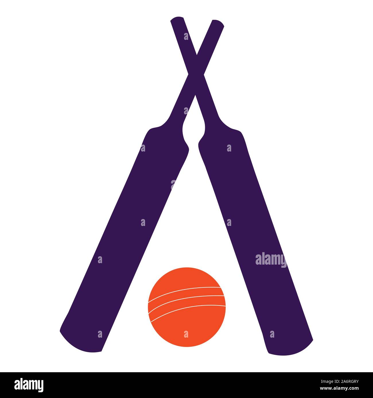 Braun bat und Cricket ball Vector Illustration Stock Vektor