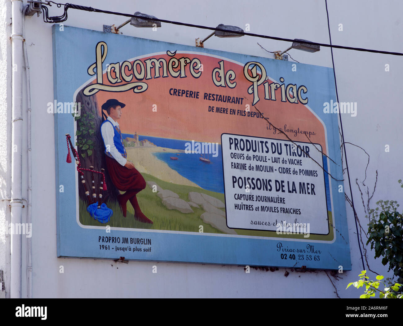 Restaurant anmelden Piriac-sur-Mer Stockfoto