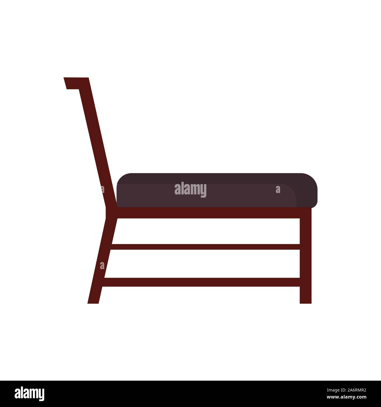 Klassischer Stuhl vektor Symbol Seitenansicht. Möbel Home Interior isoliert. Retro Luxus Zimmer sitzen. Cartoon sofa flach Hocker Stock Vektor