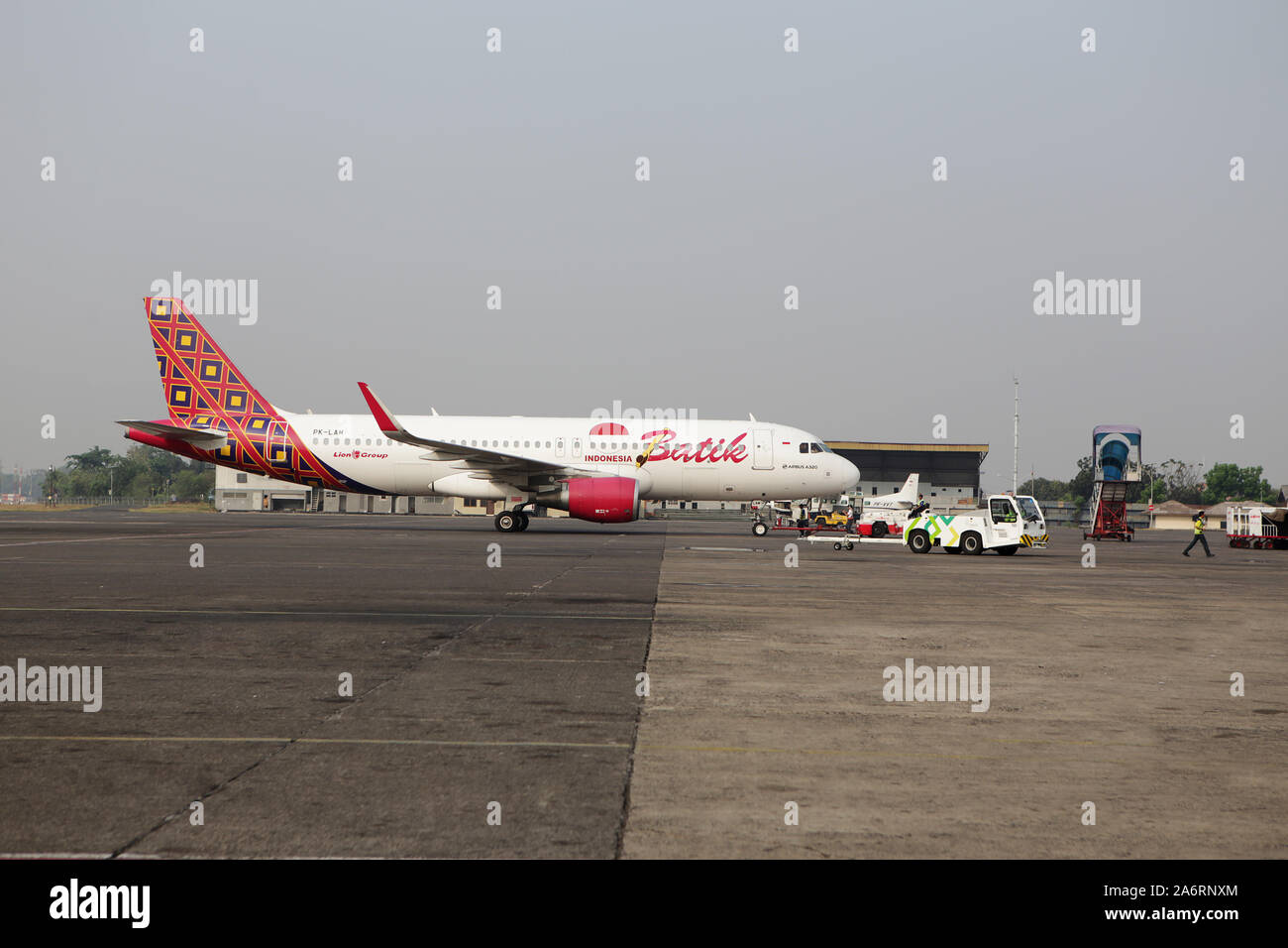Batik Luft, mit Airbus 320, in Halim Perdanakusuma Flughafen Jakarta Stockfoto