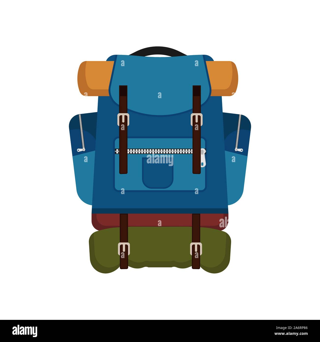 Rucksack vector Beutel Abbildung Gepäck reisen. Rucksack blau Tourismus Abenteuer camping Wandern der Berg Stock Vektor