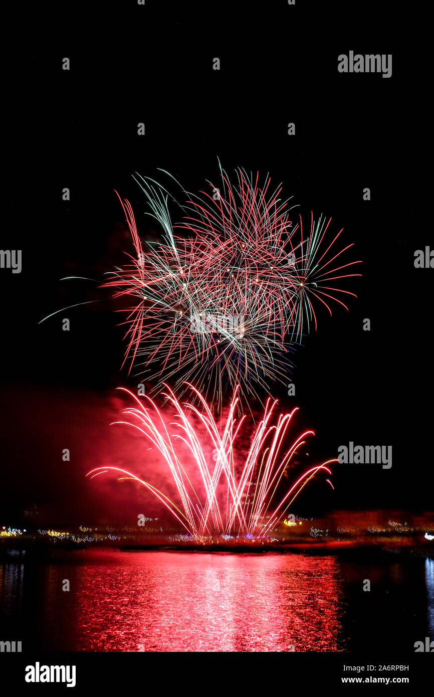 Feuerwerk für Independence Day Feier oder neues Jahr Stockfoto